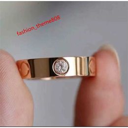 Womens Love Ring Mens Designer Heart Band Rings Couple Jewelry Titanium Steel Band Fashion Classic Gold Silver Rose Color screw With diamonds Size 5-10 Red box Gif