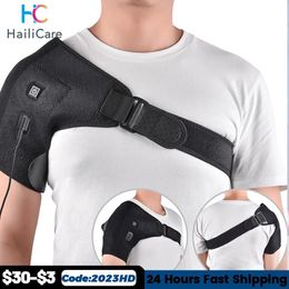 Electric Heat Therapy Adjustable Shoulder Brace Back Support Belt for Dislocated Shoulder Rehabilitation Injury Pain Wrap 240509