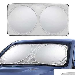 Car Sunshade Sun Shade Front Rear Window Windshield Visor Er Uv Protect Reflector Car-Styling High Quality R230606 Drop Delivery Mob Dhuel