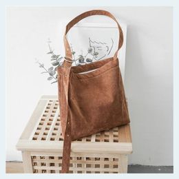 Shoulder Bags Women's Corduroy Canvas Tote Adjustable Strap Foldable Shopping Bag Ladies' School Books Eco Friendly Handbag
