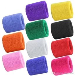 ht Whole 10 Pair Athletic Wrist Sweatbands Cotton Terry Cloth Sweat Band Brace Wristbands Sports Tennis Squash Badminton Bask956642197307