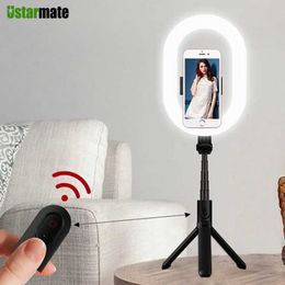 Selfie Monopods Self portrait ring light photography LED light ring with optional mobile bracket tripod bracket for live video streaming d240522