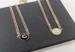 2022 Top quality small round shape pendant necklace with white and black color diamond design for women wedding jewelry gift have 2740381