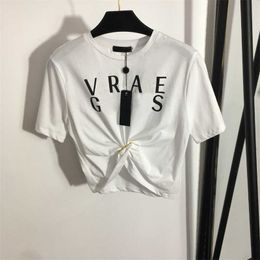 Women Summer Designer Croptop Short Sleeve Round Neck t Shirt Casual Blouse Graphic Tee Sexy Fashion Womens Tops Tees Stretchy Crop White