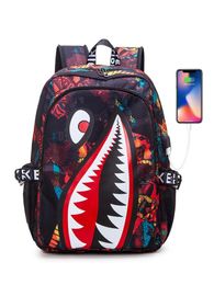 Shark Backpack Boys for Kids Camo Bookbag for Middle School Bags Travel Back Pack 240520