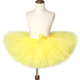 Skirts Baby Girls Yellow Tutu Skirt for Kids Fluffy Ballet Tutus Ball Gown Girl Birthday Costume Toddler Tulle Skirts for Photo Shoot Y240522