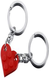 Brick Keychain for Couples Friendship 2pcs Matching Heart Keychain Set for Girlfriend Boyfriend Couples Valentines Day BFF4475117