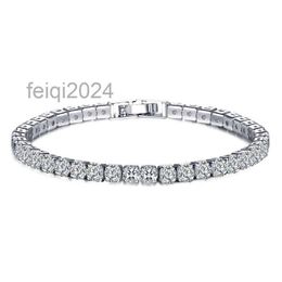 Iced Out Chain Tennis Bracelets CZ Bling Cubic Zirconia Mens Hip Hop Jewelry Blue Green Silver Rose Gold 4mm Round Full Diamond Women Fashion Hiphop 1 Single Row Bangle