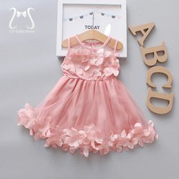 Flower Fairy Baby Girl Party Dresses Summer Children Clothes Birthday Princess Evening Mesh Dress Toddler Kids Costume 0 To 3 Y 240522