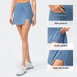 Active Shorts NWT 2024 Women Summer Sport Running Tennis Skirt Quick Dry Stretch Sports Short Authentic Two Pieces Fitness Gym