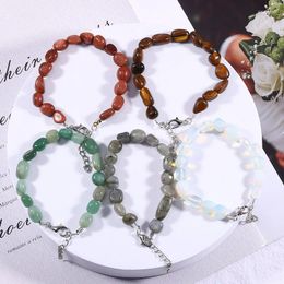 Strand 10pcs/lot Natural Gem Stone Bracelet Irregular Crystal Stretch Chip Quartz Amethyst Beads Bracelets Bangles For Women