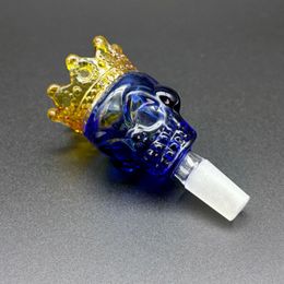 Thick Heavy Big Bowl Crown Skull Glass Tobacco Slide Bowl Bong Jiont 14mm 18mm Male Bowls Piece For Dab Rig Smoking Water Bong Pipe