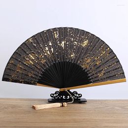 Decorative Figurines 1pcs Vintage Sprinkle Pattern Folding Fan Chinese Japanese Bamboo Hand Craft Dance Weddding Gift Home Decor