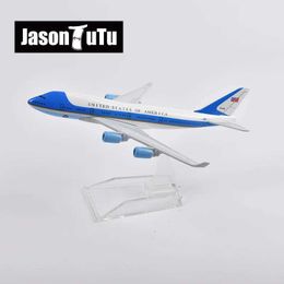 Aircraft Modle JASON TUTU 16cm UNITED STATES OF AMERICA Boeing 747 Airplane Model Plane Model Aircraft Diecast Metal 1/400 Scale Dropshipping Y240522