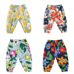 Sanlutoz Summer Girls Flowers Niemowlę Długie bawełniane spodnie dla dzieci w stylu świątecznym L2405