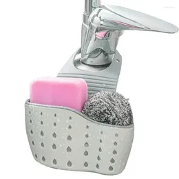Kitchen Storage Hanging Faucet Caddy Easy To Use Soft Double Layered Soap Holder Space Saving Sink Sider For Dish Brush