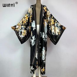Kimono Summer Africa Print Kaftans Beach Wear Cover-ups Elegant Cardigan Abaya Outfits For Women Party Dress Coat