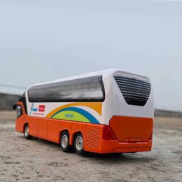 Diecast Model Cars Electric Tourist Toy Traffic Double Decker Bus Alloy Car Model Diecasts Metal City Tour Bus Car Model Sound and Light Kids Gifts