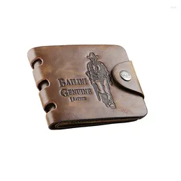 Wallets Leather Vintage Short Men Male Money Bag Hasp Hollow Out Small Wallet Clutch Purse Card Holder Coin Pocket