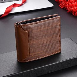 Wallets Men's Wallet Business Card Holder Short Purse PU Leather Money Bag For Men Small