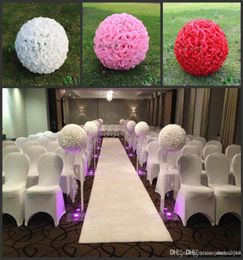 20quot 50 cm Super Large Size White Fashion Artificial Rose Silk Flower Kissing Balls For Wedding Party Centrepieces Decorations4154751