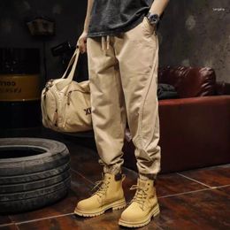 Men's Pants American All-in-one Cargo In Solid Colors Trend Cotton Casual Spring And Autumn Loose Plus Size Bunches