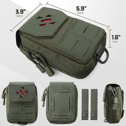 Molle IFAK First Aid Pouch, Tactical Medical Trauma Pouch MED EMT Belt Pouch Small Portable Utility Emergency Survival Pack