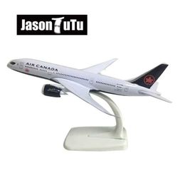 Aircraft Modle JASON TUTU 20cm Canada Boeing 787 Aeroplane Model Plane Model Aircraft Diecast Metal 1/300 Scale Planes Factory Drop shipping Y240522