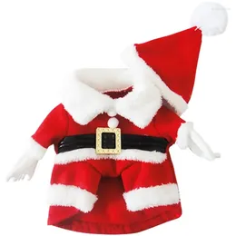 Dog Apparel Fashions Cosplay Solid Christmas Santa Claus S-XL Clothes With Hat For XMAS Halloween Party