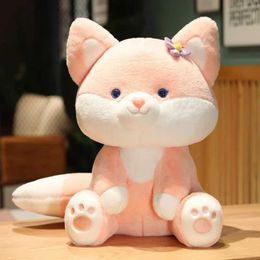 Plush Dolls 25-50cm Soft Fluffy Beautiful Fox Plush Toy Cute Cartoon Animal Fox Stuffed Doll Girls Lover Valentines Gift Kawaii Sofa Decor H240521 9A9B