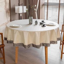 Table Cloth 2024 Round Waterproof Oil Resistant Wash Free And Scald Circular Dining Household Fabric Art