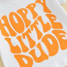 Clothing Sets Toddler Baby Boy Summer Clothes Easter Outfits Short Sleeve Letter Print Crewneck Sweatshirt Pants 2PCS Infant Set