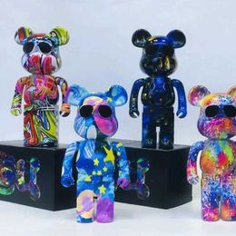 Action Toy Figures Graffiti violence bear Bluetooth audio home decoration card small trend Teddy birthday gift speaker H240522