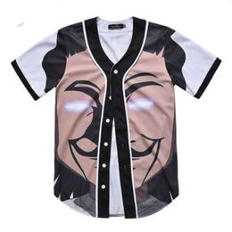 Baseball Jersey Men Stripe Short Sleeve Street Shirts Black White Sport Shirt XAY2002 da26b