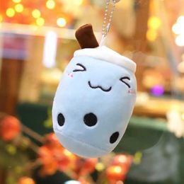 Plush Dolls Kawaii Bubble Tea Keychain Soft Plush Toy Keychain Stuffed with Poppa Dolls Cute Backpack Decoration Best Birthday Gift for Girls H240521 XLCK