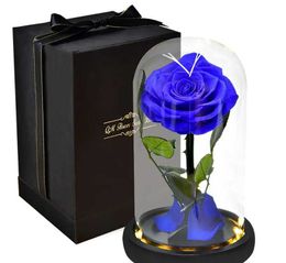 Decorative Objects Figurines The Little Princes Eternal Rose Artificial Flower Wild Beast Lamp Glass Box Girlfriends Valentines Day Birthday Gift H240521 9CCE