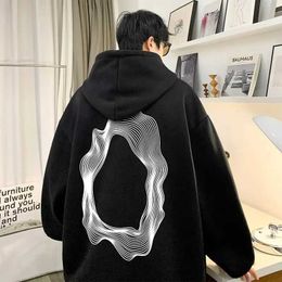 Men's Hoodies Sweatshirts Spring and Autumn American Retro Fashion Hip Hop Mens Hoodie Y2k Plus Size Hippie Street Clothing Hooded Sweatshirt Mens Clothing Q240521