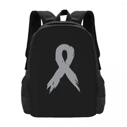 School Bags Brain Cancer Awareness Ribbon Simple Stylish Student Schoolbag Waterproof Large Capacity Casual Backpack Travel Laptop Rucksack