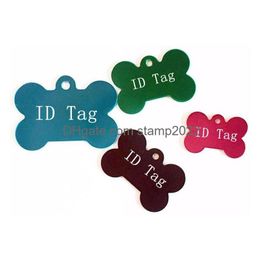 Dog Tag Id Card Bone Shape Aluminium Alloy Id Tag Blank And Laser Engravable Pet Tags Pendants 10 Colours Drop Delivery Home Garden Sup Dhxpy
