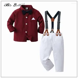 Clothing Sets Kids Boys 2024 Spring Clothes Long Sleeve Gentlemen Birthday Wedding Child Outfits Handsome Autumn Suit