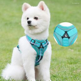 Dog Apparel Pet Reflective Chest Strap Traction Rope Breathable Walking Vest Safety Vehicular Lead Comfortable