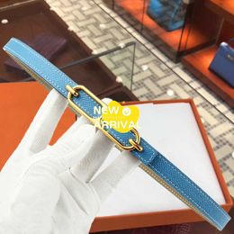 Hremms High end designer belts for womens kelyys belt womens leather with dress skirt summer versatile button decoration kelyys thin belt Original 1:1 with real logo