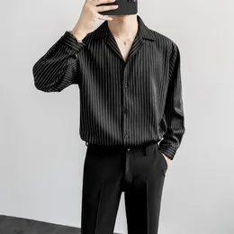 Men's Casual Shirts 2024 Men French Cuff Dress Shirt Cufflinks Stripe Long Sleeve Buttons Male Brand Regular Fit Clothes A81