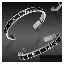 Bangle Luxury Low Price Style Cuff Bracelet High Quality Stainless Steel Mens Jewellery Fashion Party Bracelets For Women Men With Reta Dhlta