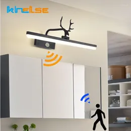 Wall Lamp Modern LED Antlers Bathroom Waterproof L43cm PIR Motion Sensor Mirror Sconce Indoor Bedroom Vanity Lights Fixture