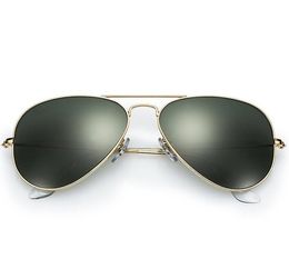 TOP Quality Classic Pilot Fashion Sunglasses Men Women 55mm 58mm 62mm Size Real Glass Lenses Sun Glasses Gafas De Sol Mujer3761156