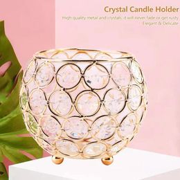 Candle Holders Romantic Crystal Ball Holder Desktop Electroplating Hollow Cup Decoration Lanterns For Wedding Centrepieces