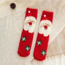 Women Socks Autumn Winter Christmas Weaving H Warm Coral Home That Feel Like Pillows Young Girl Gift