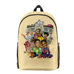 Backpack 90s House Party 2123 Student School Bag Unisex Daypack Zipper Traval Casual Style Harajuku