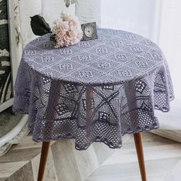 Table Cloth A341ins Pastoral Style Imitation Crochet Hollow Weaving Round Tablecloth Dining Coffee Cover Towel Tableclo